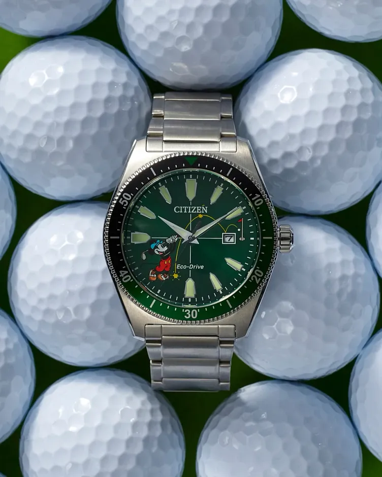 Tee Time Mickey Green Dial Stainless Steel Bracelet AW1595-78W Tee Time Mickey Green Dial Stainless Steel Bracelet AW1595-78W